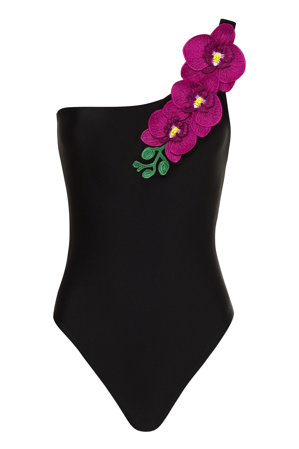 Vanda - Fuchsia One Shoulder Style Swimsuit