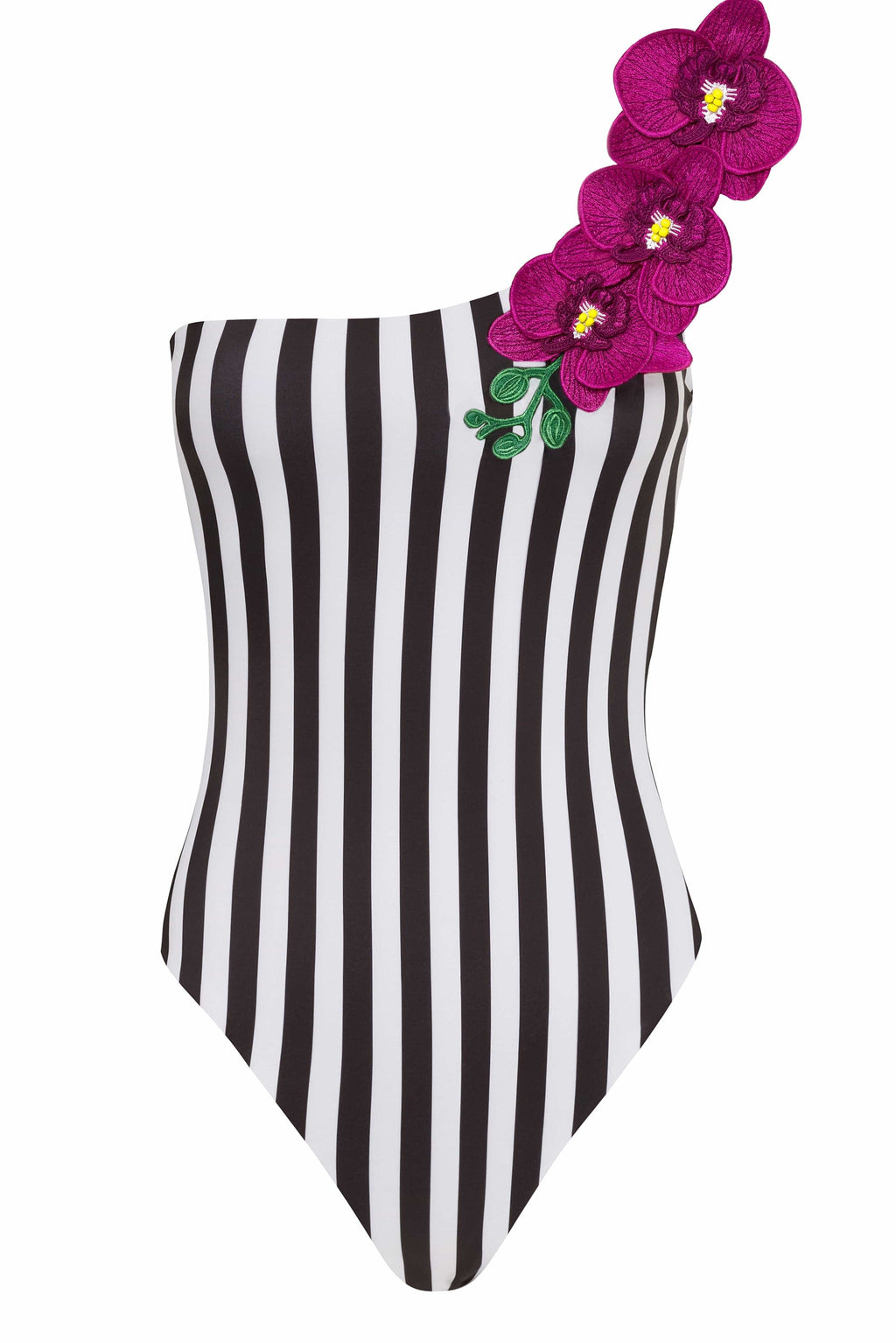Vanda - Fuchsia One Shoulder Style Swimsuit