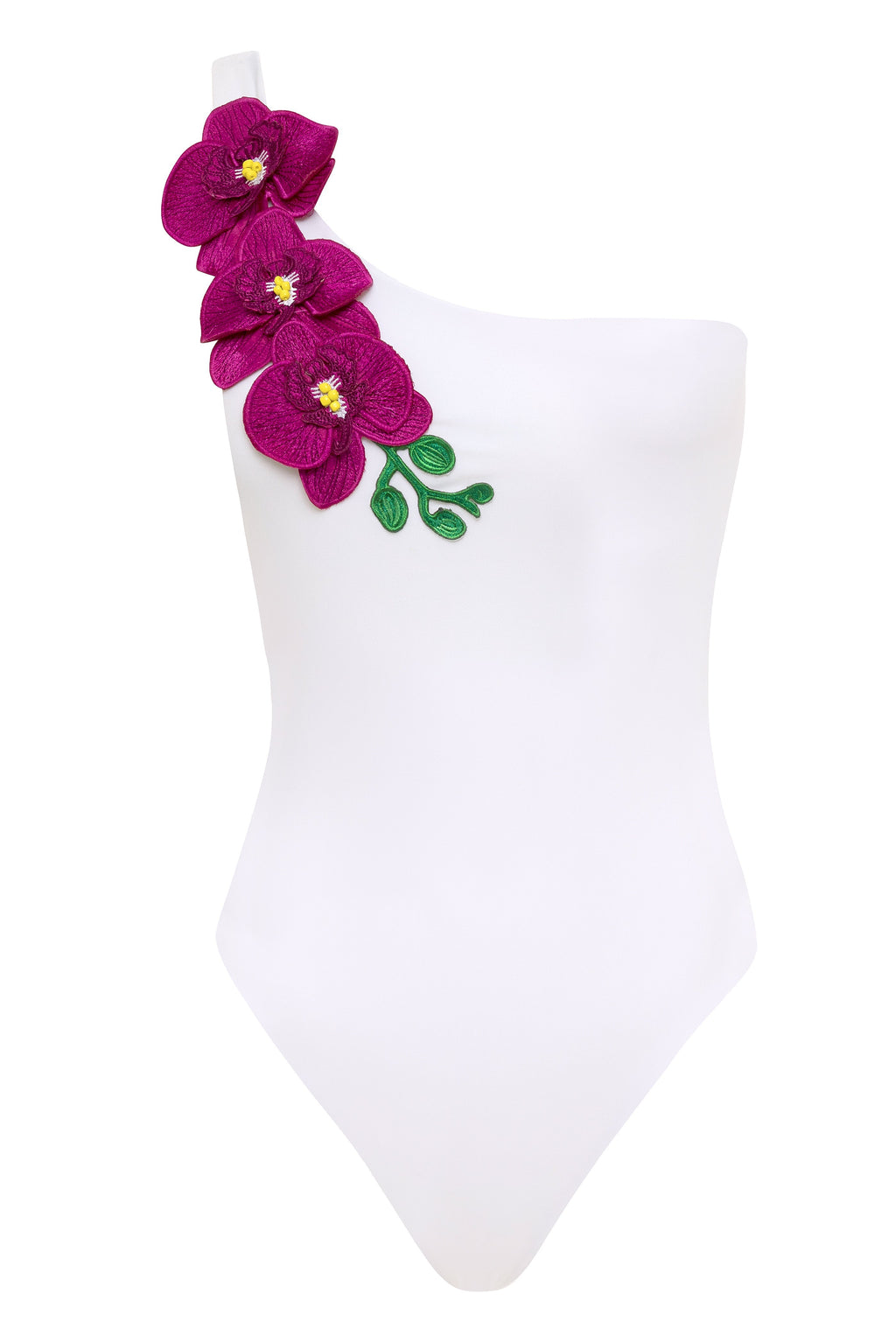Vanda - Fuchsia One Shoulder Style Swimsuit