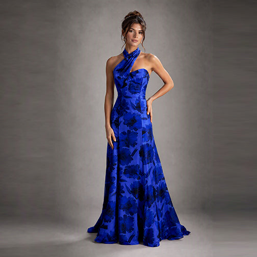 Cenia Signature Floral Halter Gown