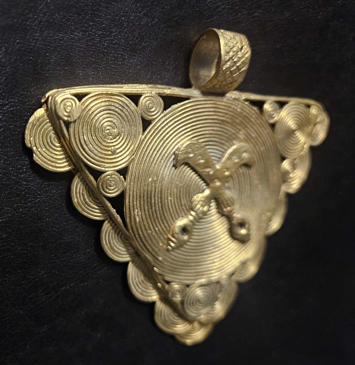 Akofena Adinkra Symbol African Brass Pendant – Handmade in Ghana