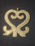 Oversized Sankofa Ashanti Brass Pendant | Authentic Ghanaian Adinkra Symbol | Handcrafted African Brass Statement Pendant
