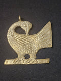 Oversized Sankofa Bird Ashanti Brass Pendant – Handcrafted Adinkra Symbol from Ghana (4" x 4.5")