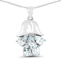 1.75 Carat Genuine Aquamarine .925 Sterling Silver Pendant