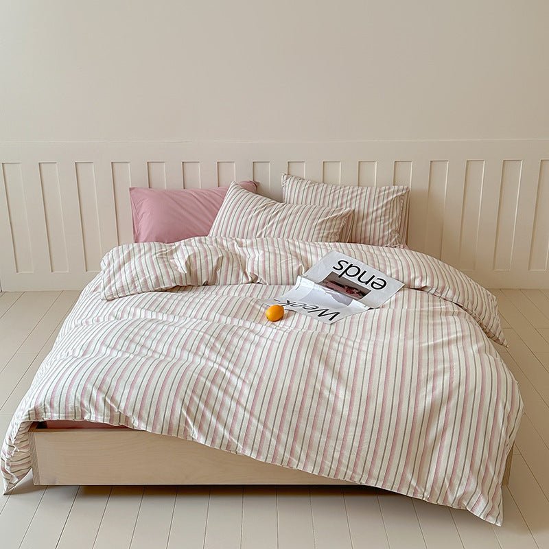 Parker Minimalist Striped Bedding Set / Blue & Brown