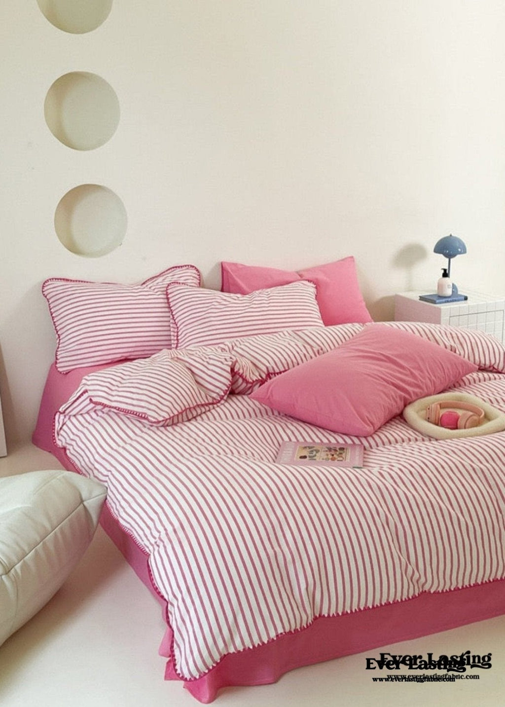 Pepper Candy Stripe Bedding Set / Light Green