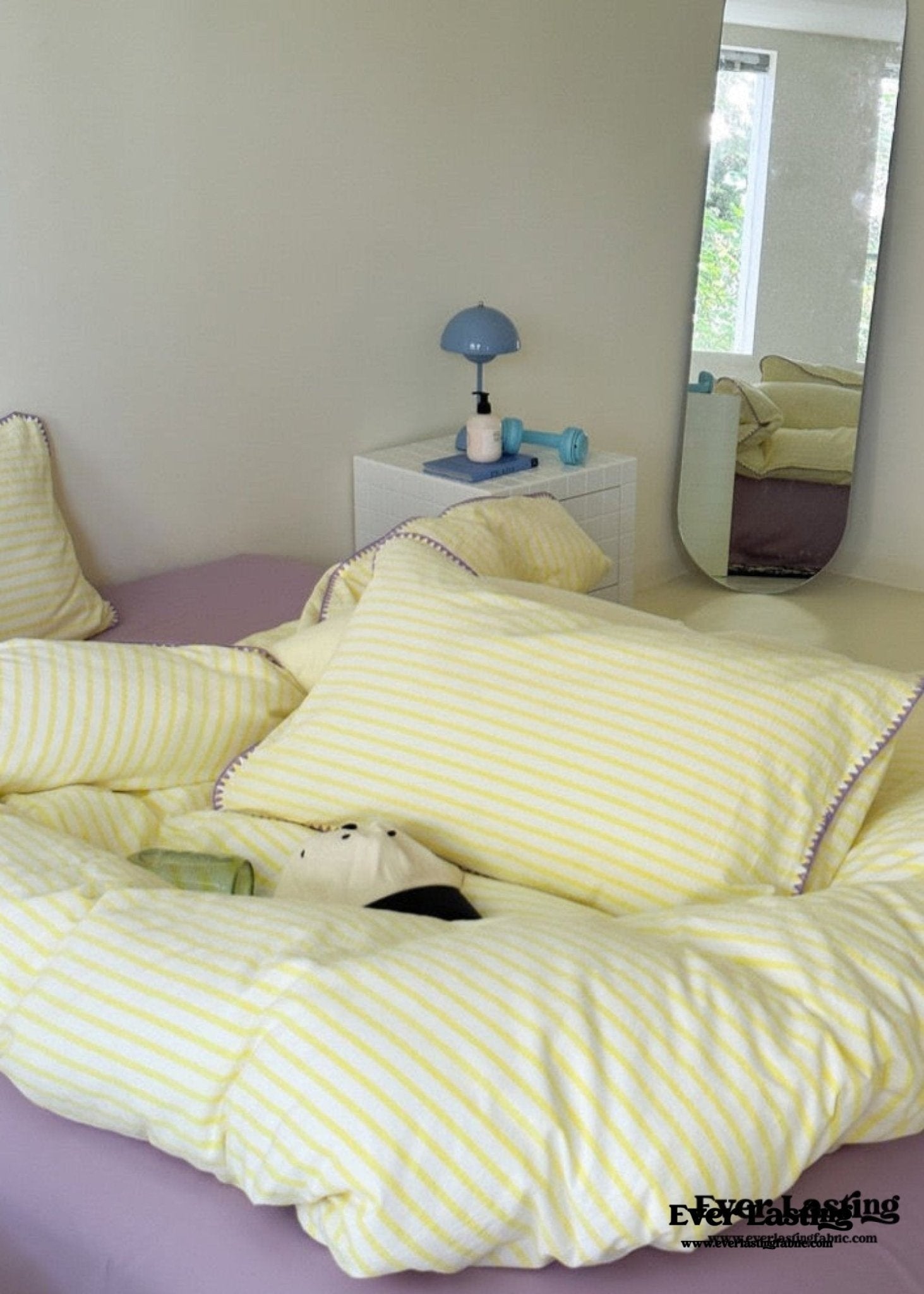 Pepper Candy Stripe Bedding Set / Purple + Green