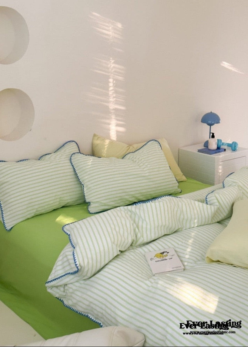 Pepper Candy Stripe Bedding Set / Purple + Green
