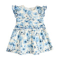 Periwinkle Blue Floral Print Cotton Dress | Soft Rayon Twirl