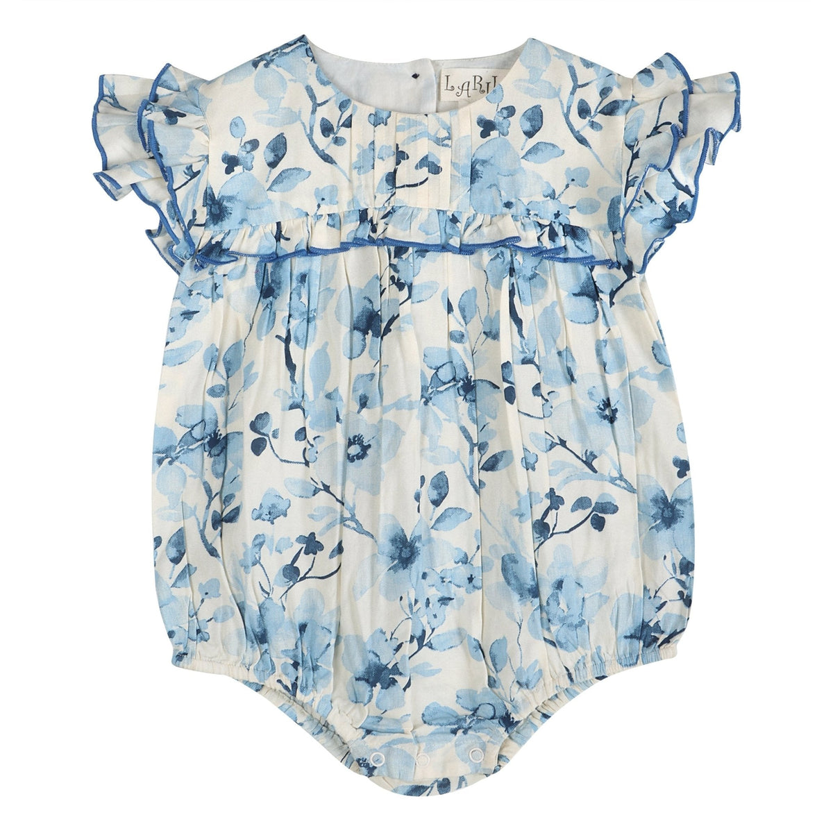Periwinkle Blue Floral Print Girl Romper