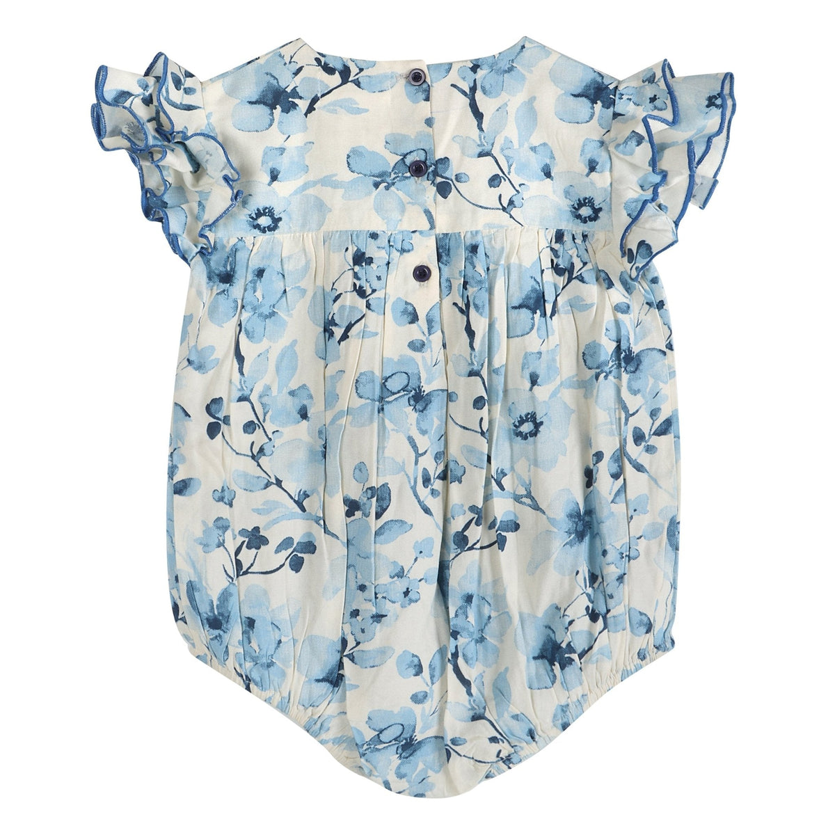 Periwinkle Blue Floral Print Girl Romper