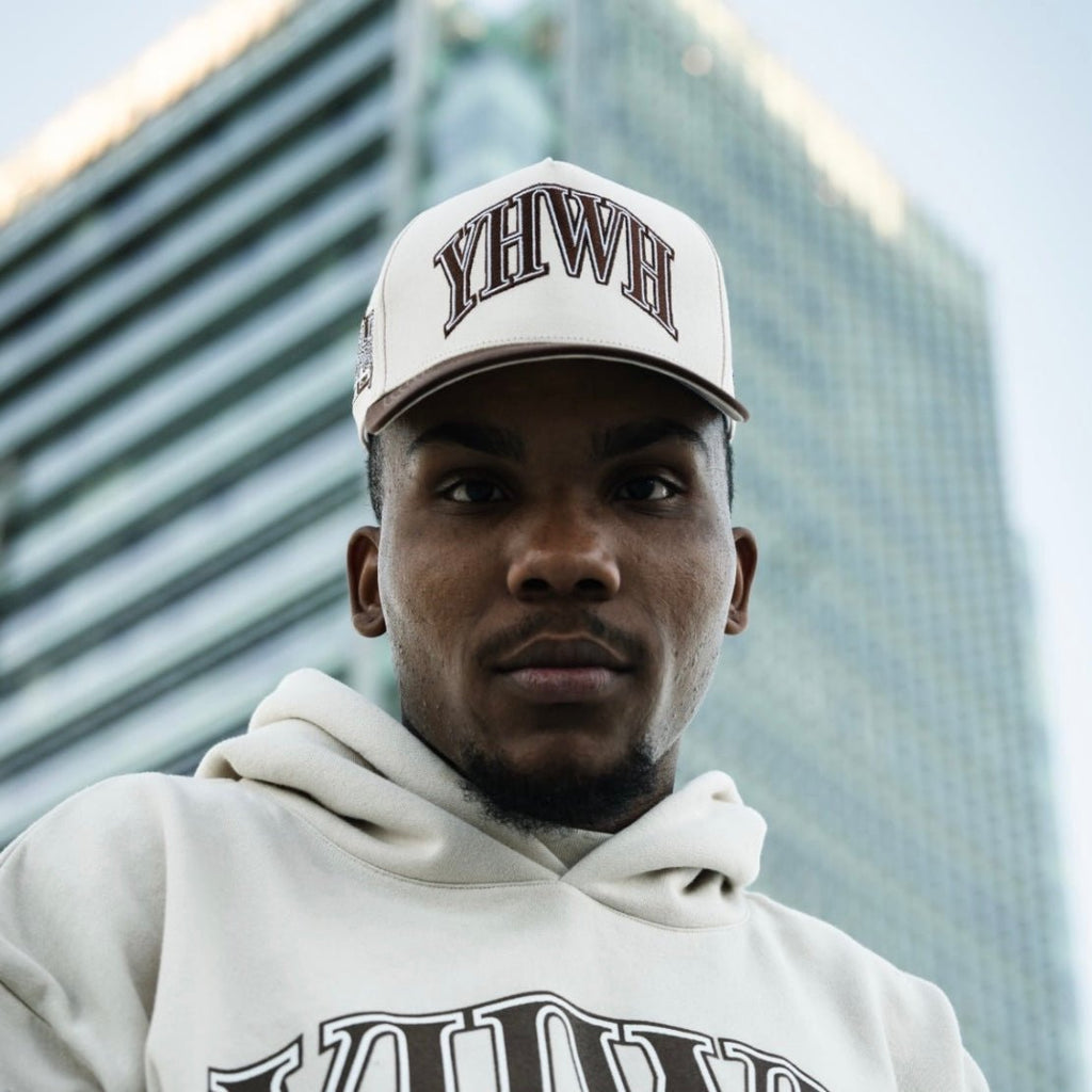 [PRE-ORDER - SHIPS MID-OCTOBER] ‘YHWH’ Structured SnapBack - Cream/Brown