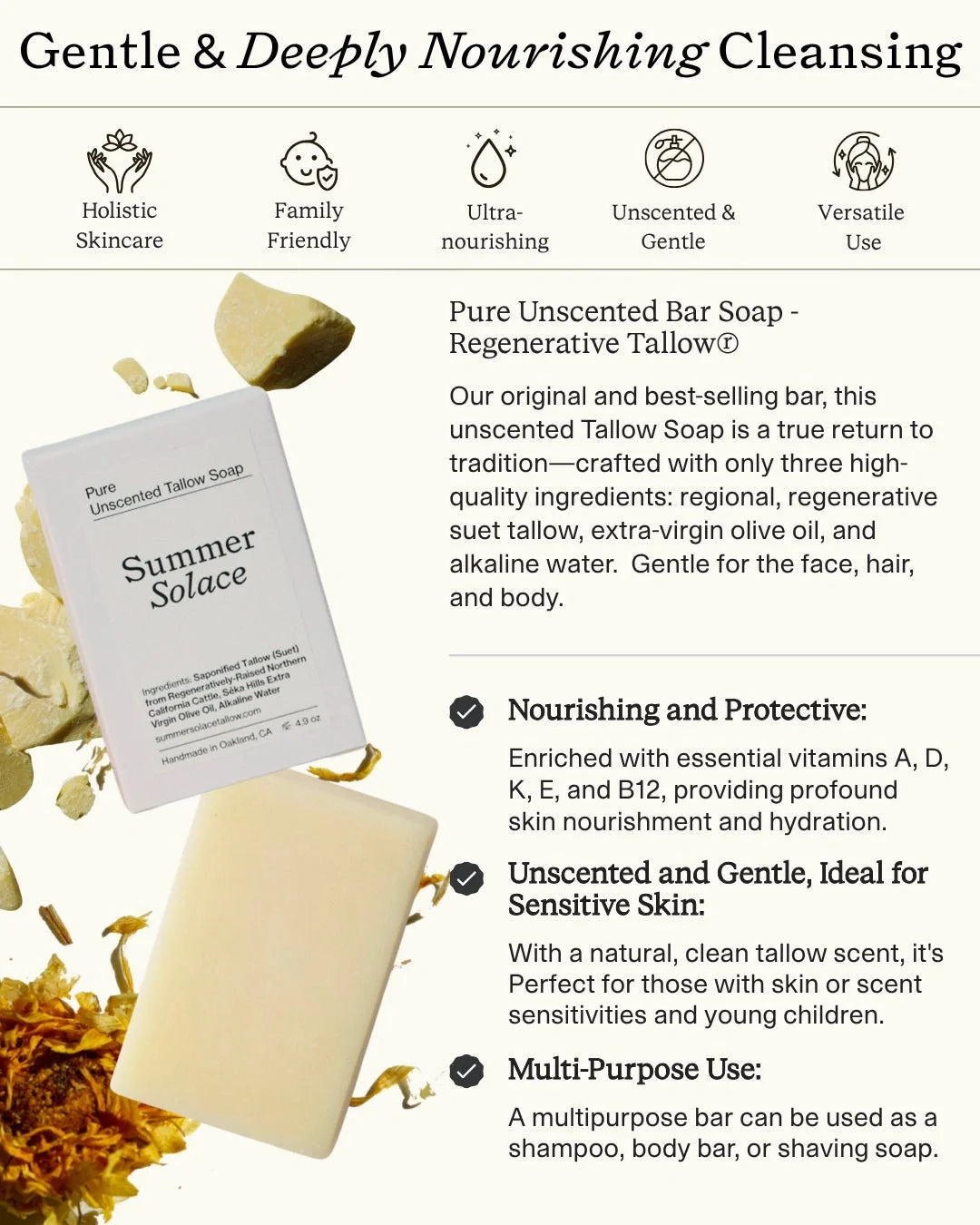 Pure Unscented Tallow – Slow Body Care® Set