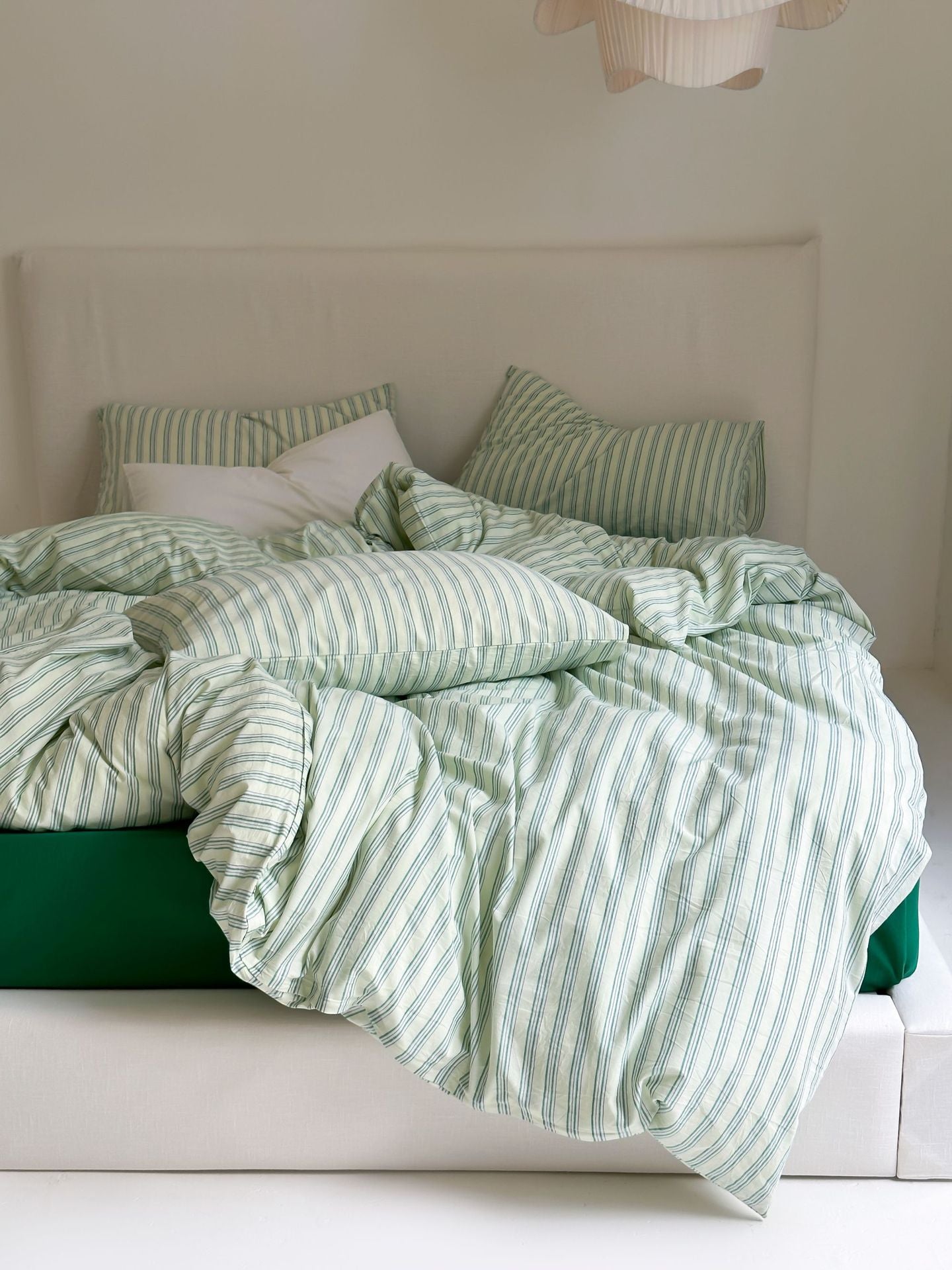 Refreshing Stripe Bedding Set / Forest Green