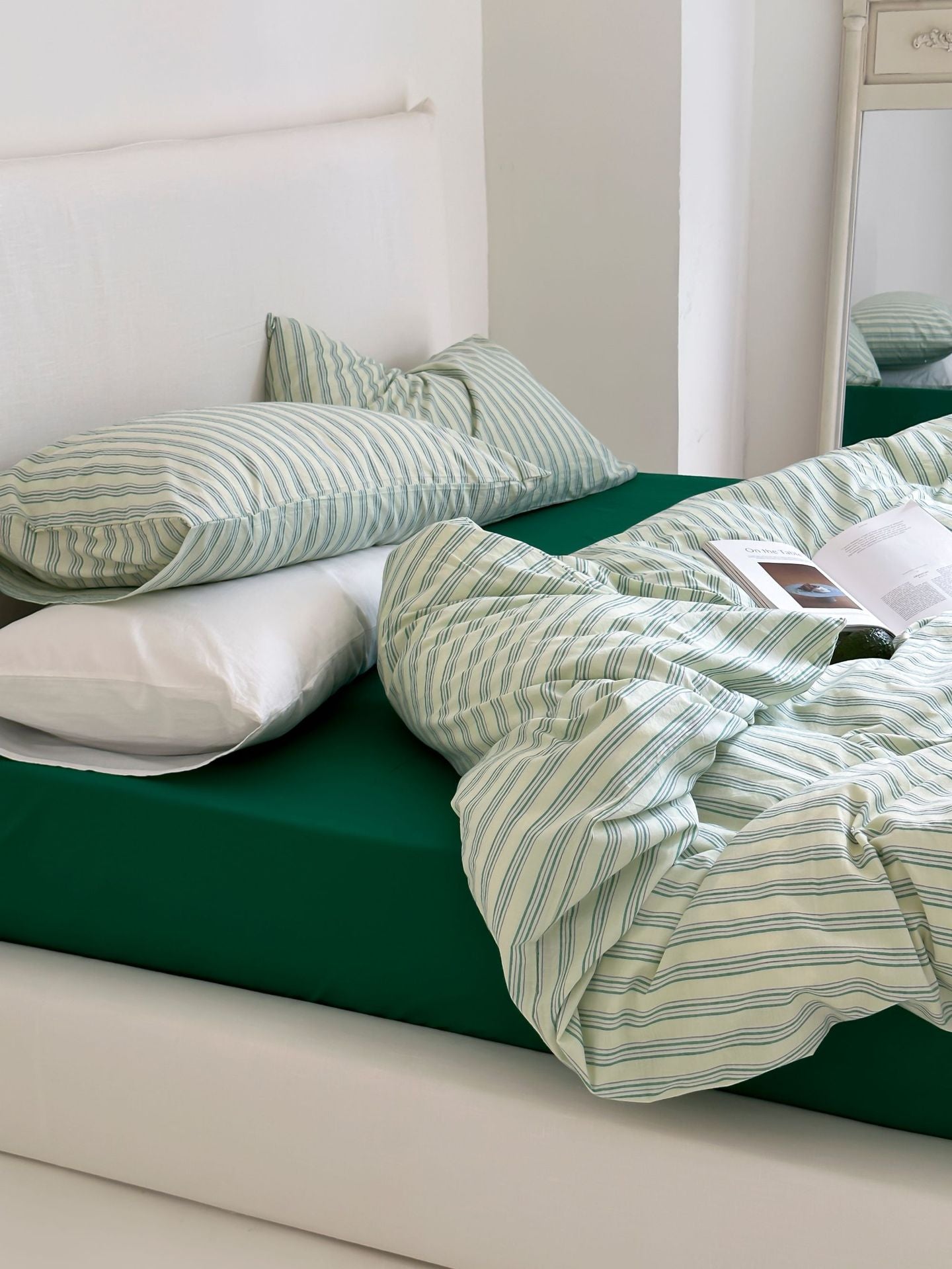 Refreshing Stripe Duvet Cover / Mint Green