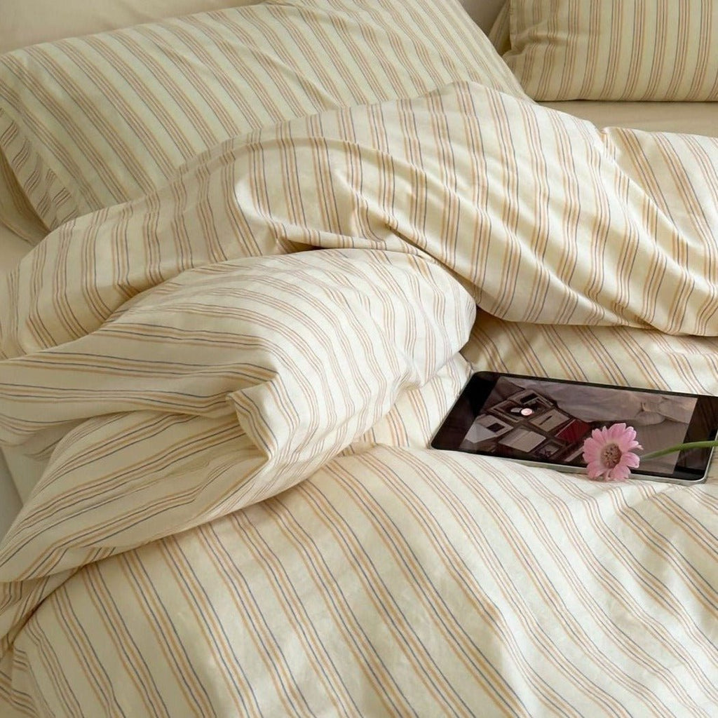 Refreshing Stripe Duvet Cover / Mint Green