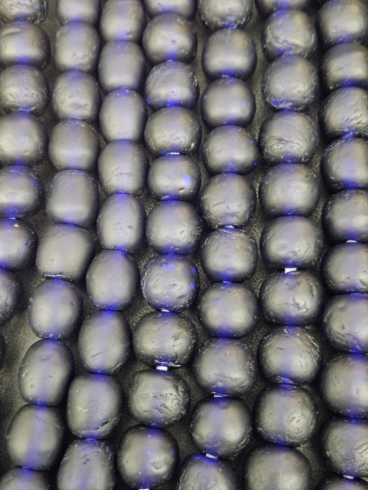 African Glass Beads – Deep Indigo Krobo Pocket Beads from Ghana