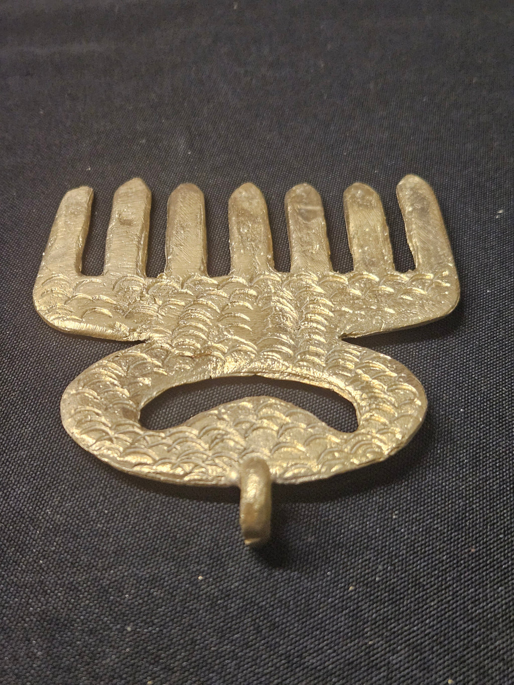 Large Handcrafted Duafe Africarass Pendant | Authentic Ghana Adinkra Symbol