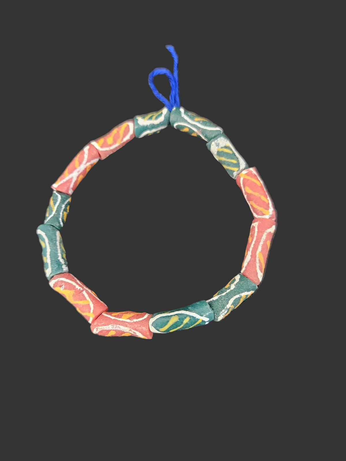 Authentic African Painted Glass Tube Beads from Ghana | Handmade Krobo Recycled Glass Jewelry Beads