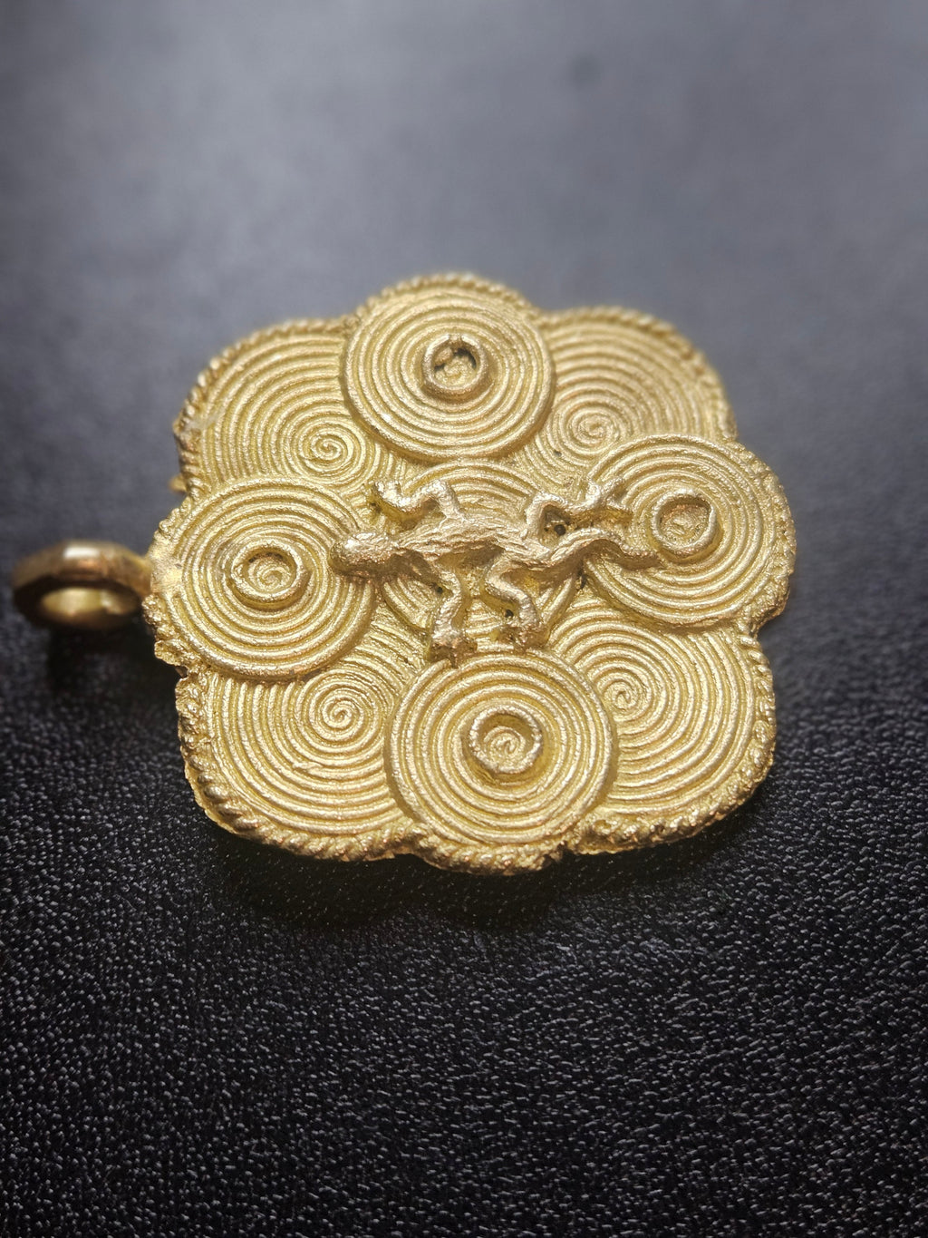 Ashanti Brass Adinkra Pendant – Handcrafted Ghanaian Heritage Symbol
