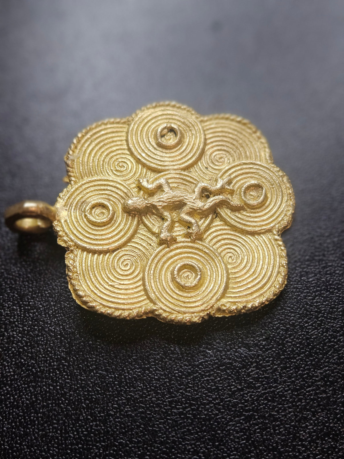 Ashanti Brass Adinkra Pendant – Handcrafted Ghanaian Heritage Symbol