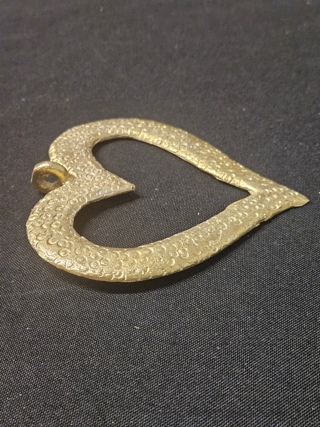 Oversized Akoma Ashanti Brass Pendant | Authentic Ghanaian Heart Adinkra Symbol | Handcrafted African Brass Statement Pendant