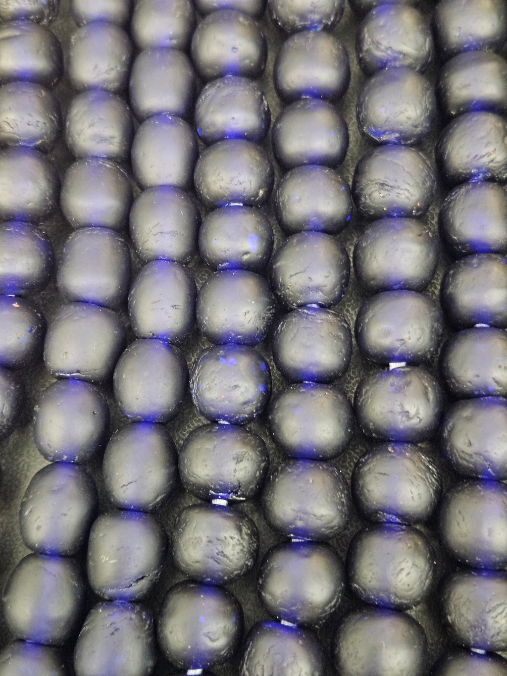 African Glass Beads – Deep Indigo Krobo Pocket Beads from Ghana