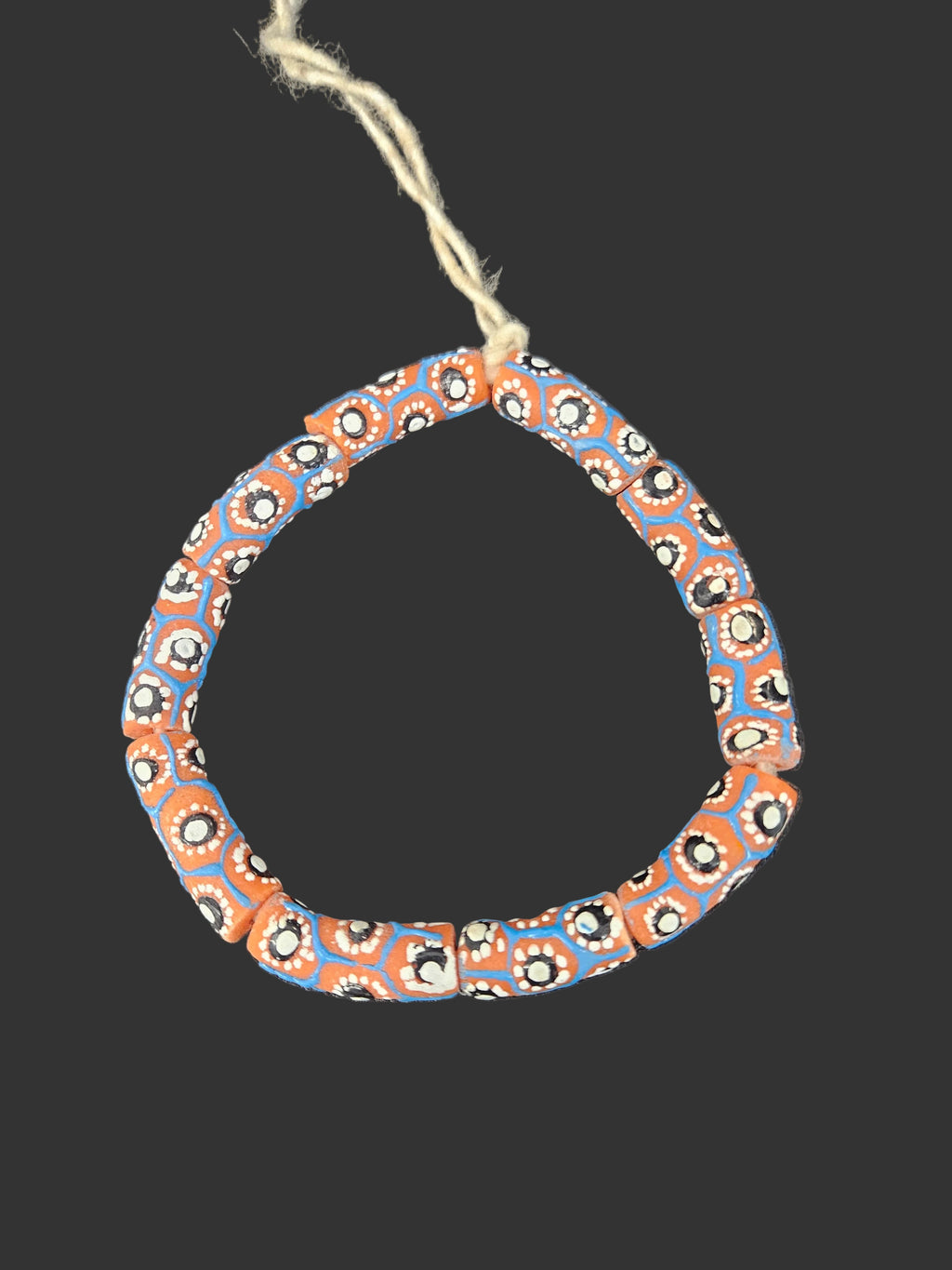 Authentic African Painted Glass Tube Beads from Ghana | Handmade Krobo Recycled Glass Jewelry Beads