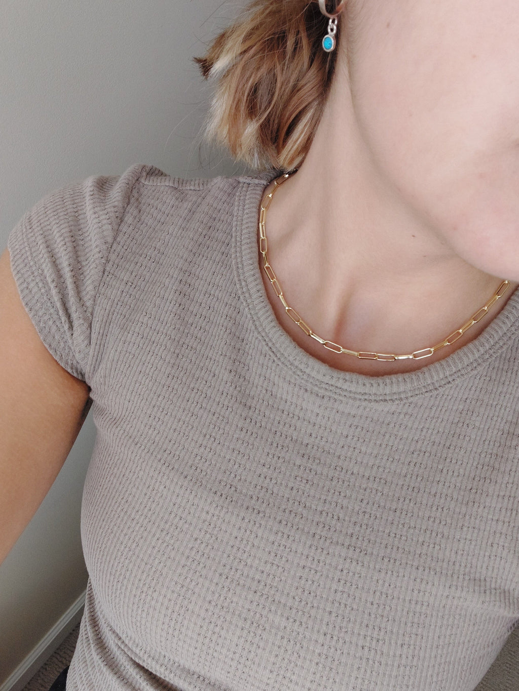 Dainty Gold Paperclip Necklace