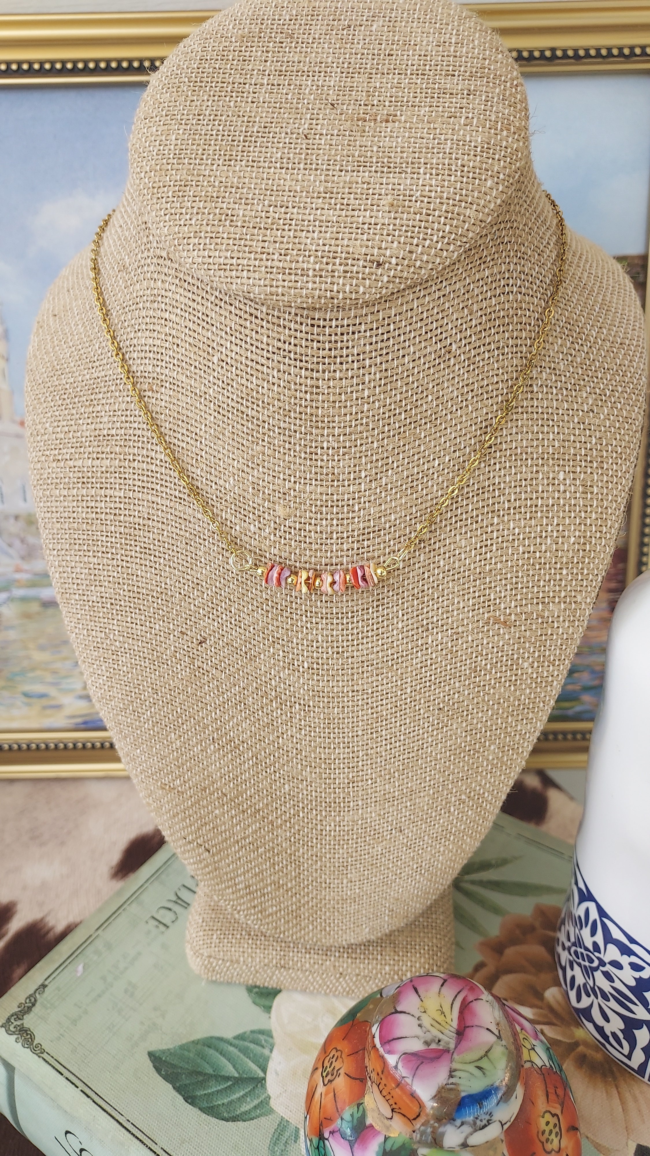 Golden il Lido bar necklace