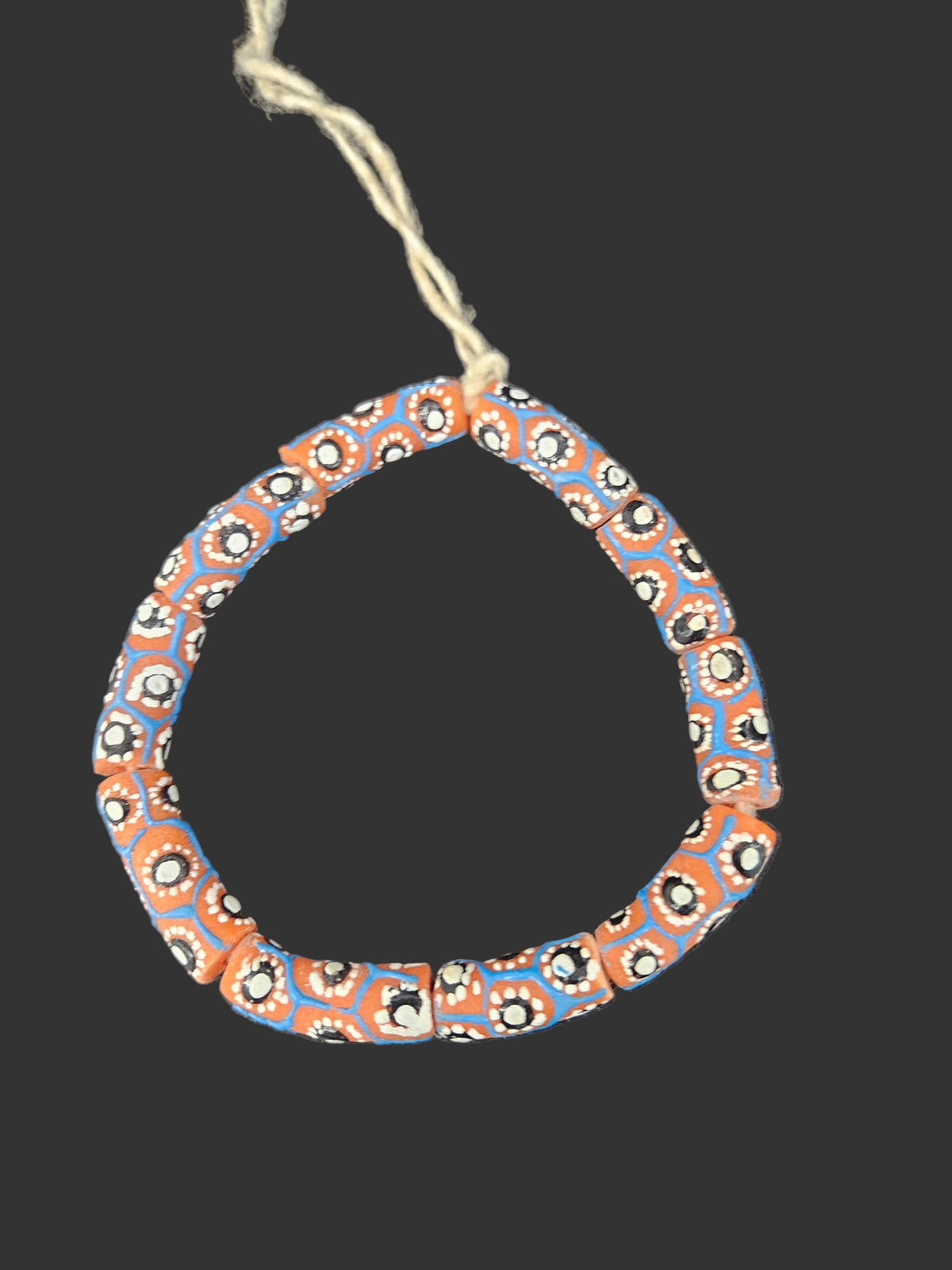 Authentic African Painted Glass Tube Beads from Ghana | Handmade Krobo Recycled Glass Jewelry Beads