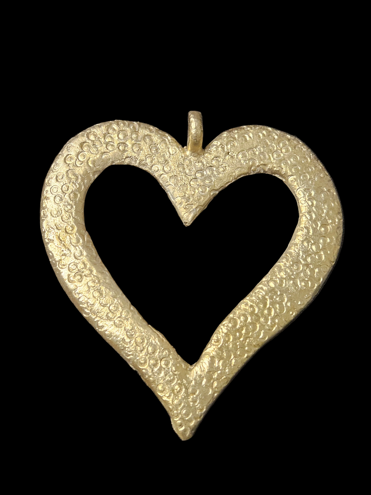 Oversized Akoma Ashanti Brass Pendant | Authentic Ghanaian Heart Adinkra Symbol | Handcrafted African Brass Statement Pendant