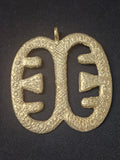 Large Handcrafted Ese Ne Tekrema African Brass Pendant | Authentic Ghana Adinkra Symbol
