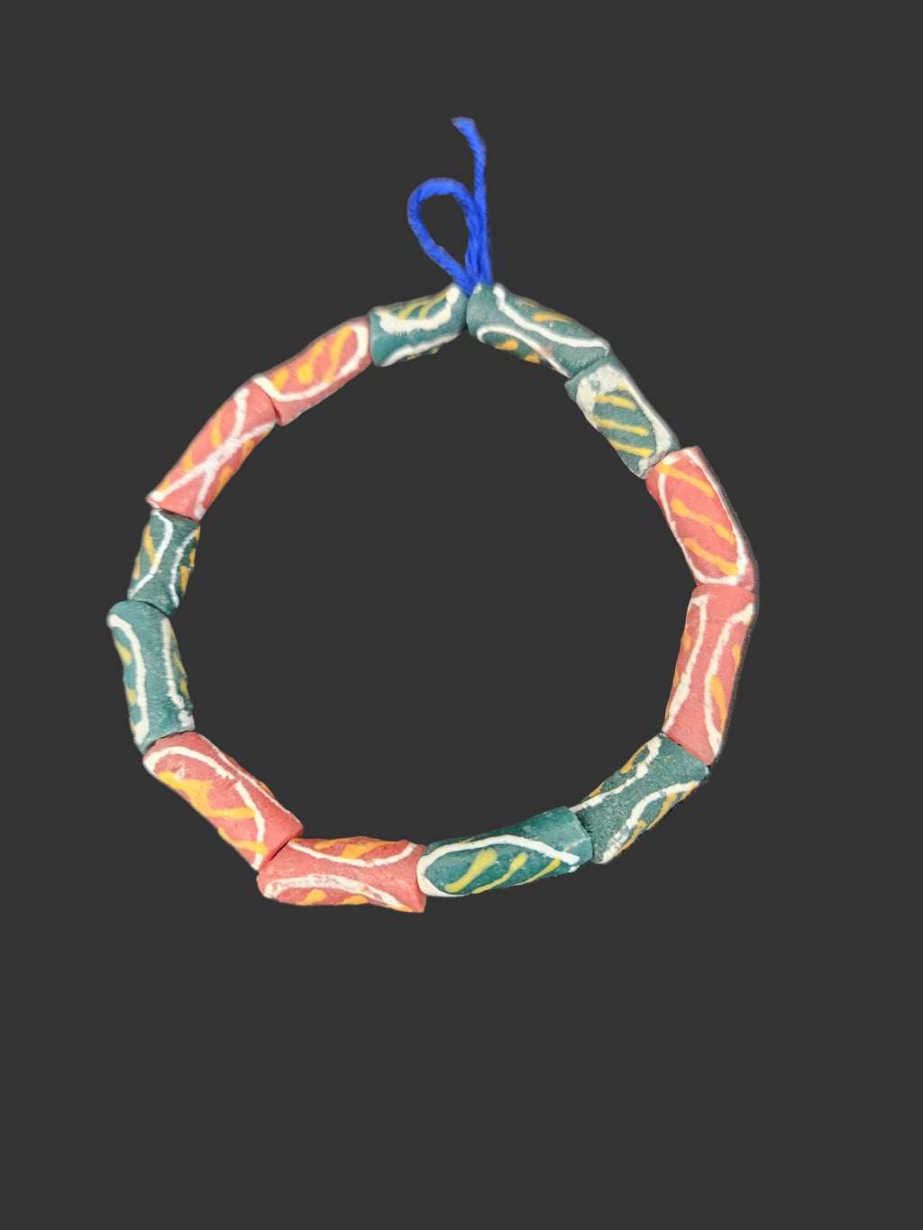 Authentic African Painted Glass Tube Beads from Ghana | Handmade Krobo Recycled Glass Jewelry Beads