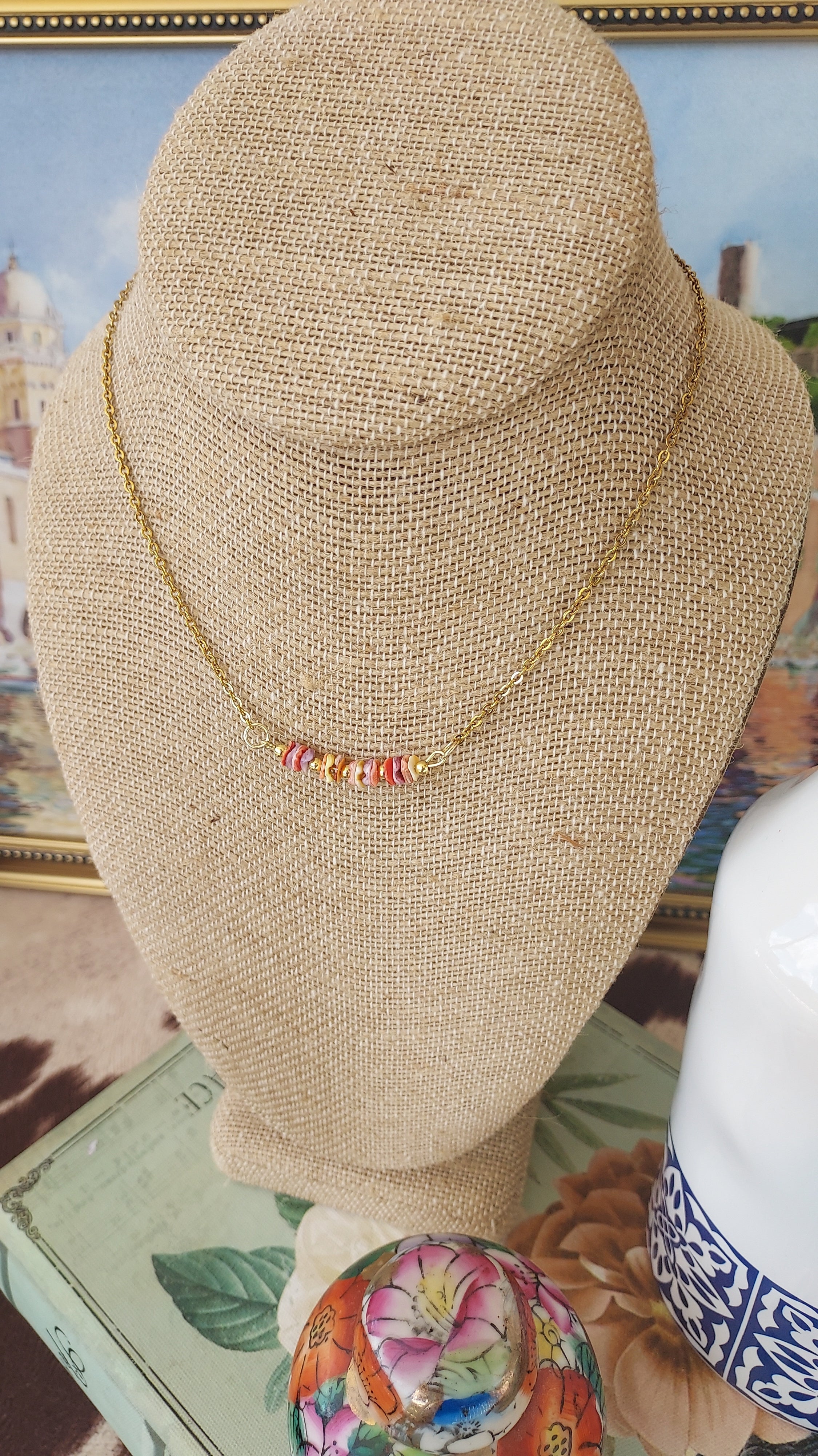 Golden il Lido bar necklace