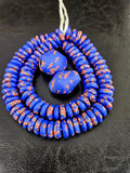 African Glass Bead Bundle – Cobalt Blue Krobo Rondelles + Focal Beads