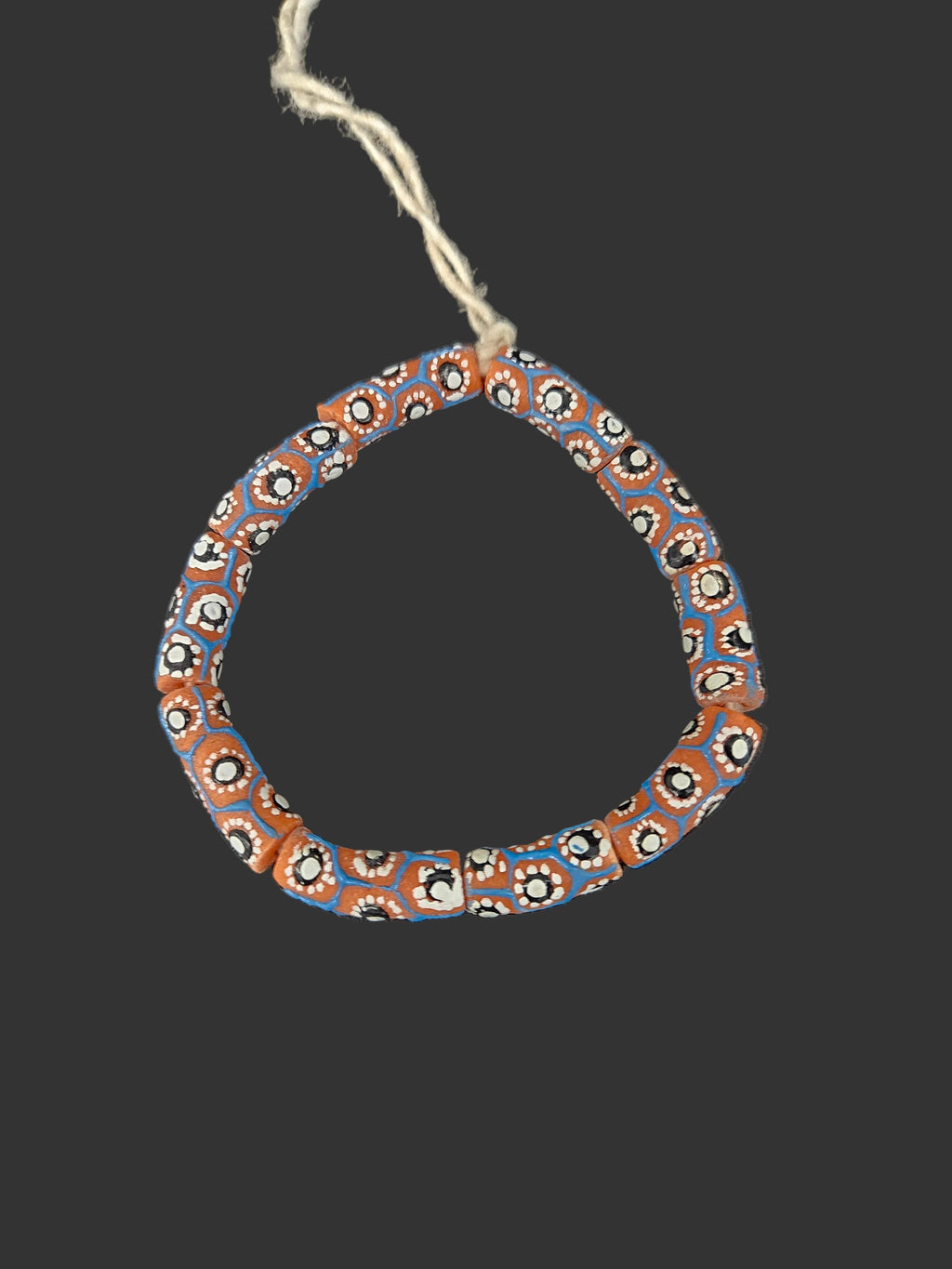 Authentic African Painted Glass Tube Beads from Ghana | Handmade Krobo Recycled Glass Jewelry Beads