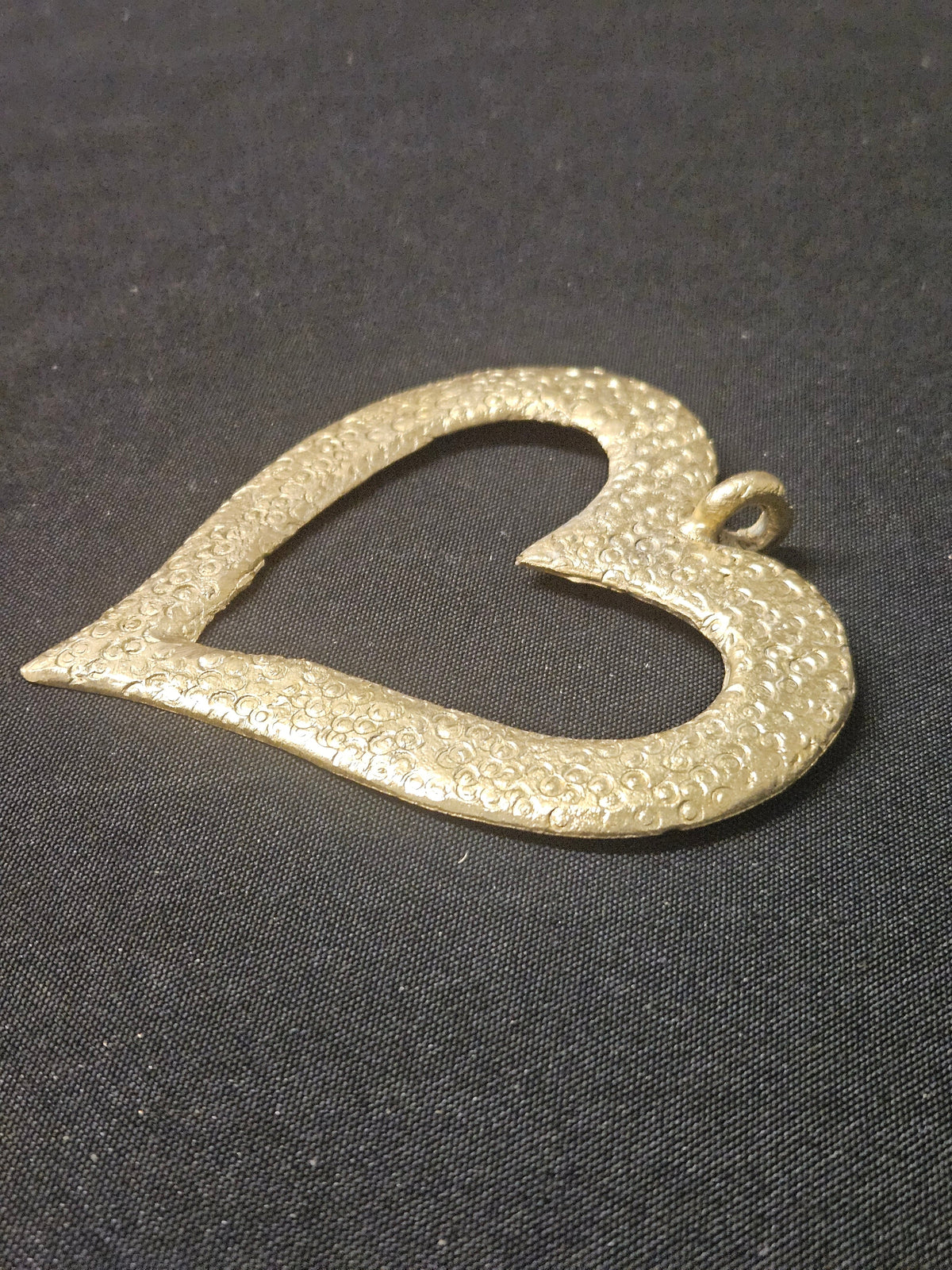 Oversized Akoma Ashanti Brass Pendant | Authentic Ghanaian Heart Adinkra Symbol | Handcrafted African Brass Statement Pendant