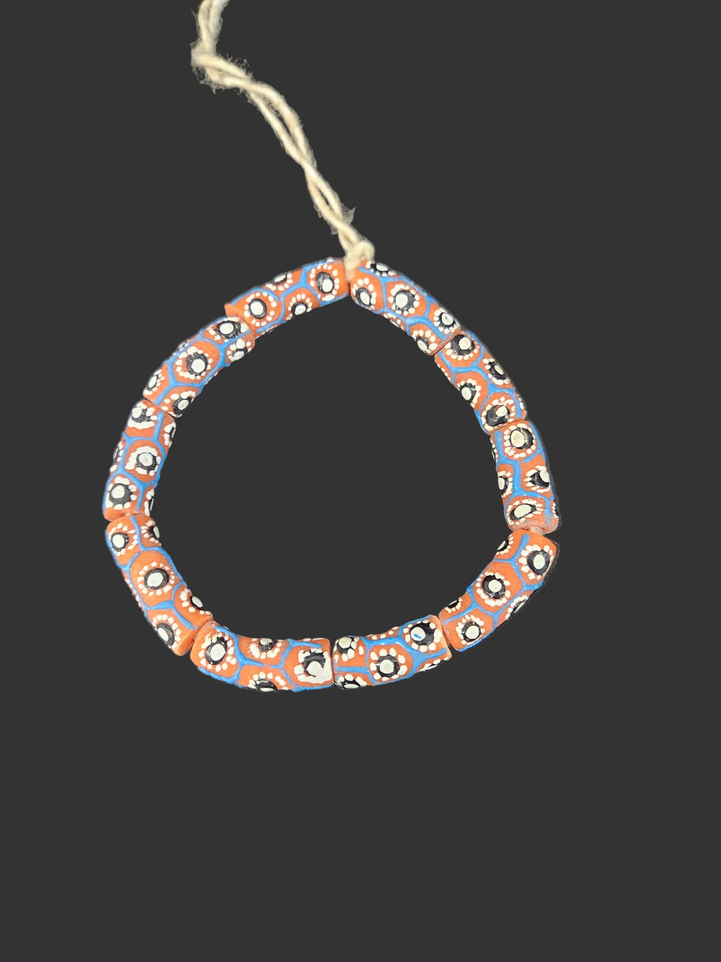Authentic African Painted Glass Tube Beads from Ghana | Handmade Krobo Recycled Glass Jewelry Beads