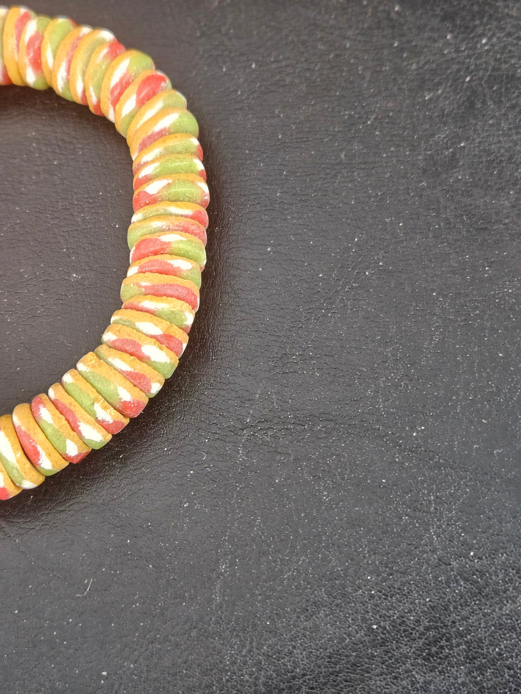 Mustard Gold Multicolor Krobo Glass Spacer Beads | Handmade Recycled Glass Beads from Ghana