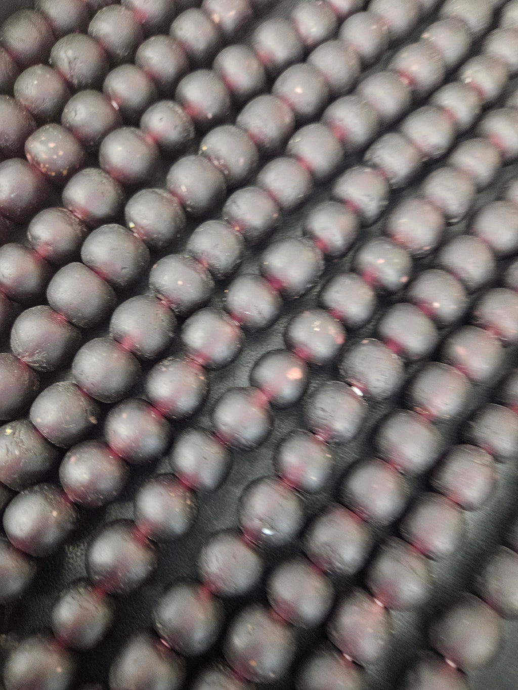 Burgundy Krobo Pocket Glass Beads – Handmade in Ghana, 13–14mm