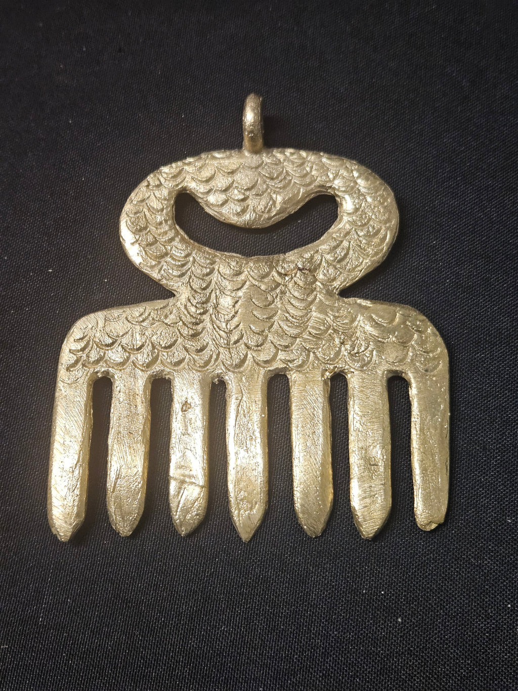 Large Handcrafted Duafe Africarass Pendant | Authentic Ghana Adinkra Symbol
