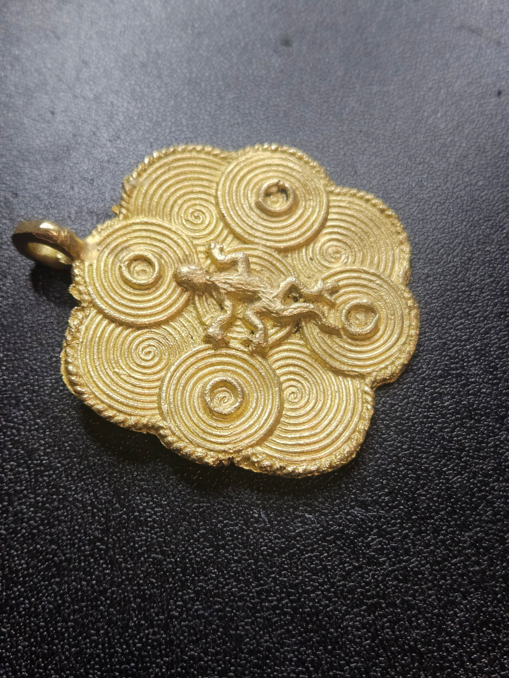 Ashanti Brass Adinkra Pendant – Handcrafted Ghanaian Heritage Symbol