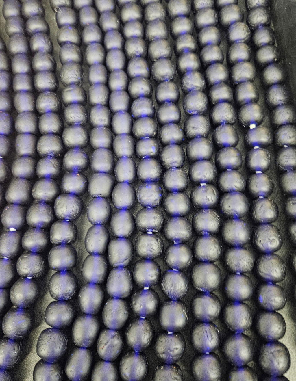 African Glass Beads – Deep Indigo Krobo Pocket Beads from Ghana