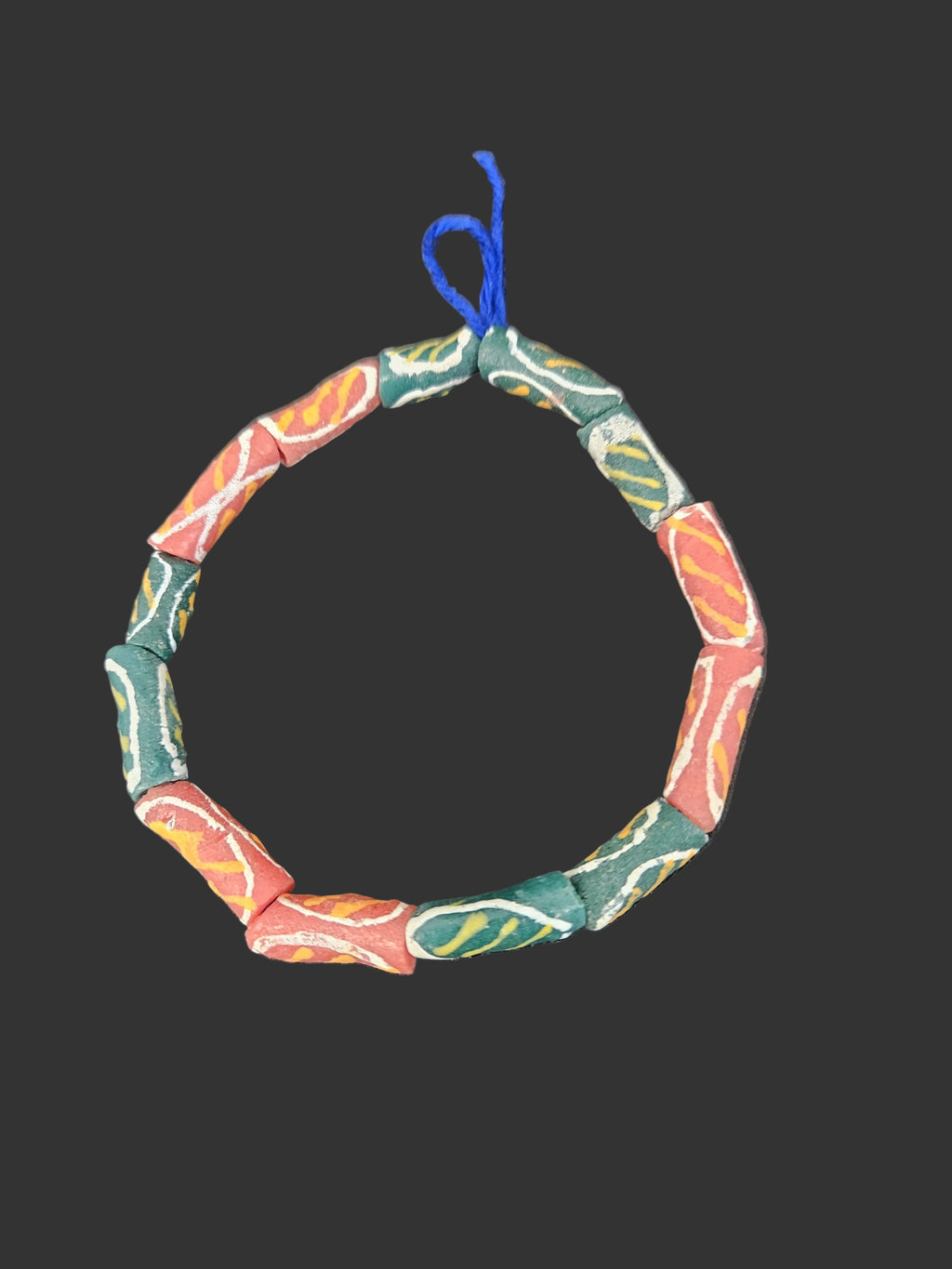 Authentic African Painted Glass Tube Beads from Ghana | Handmade Krobo Recycled Glass Jewelry Beads