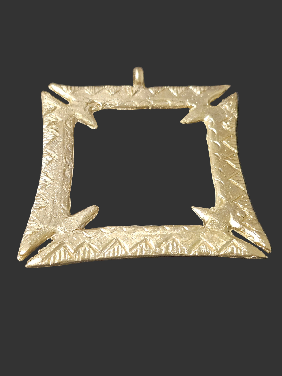 Large Handcrafted Fihankra African Brass Pendant | Authentic Ghana Adinkra Symbol of Community