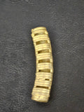 Handcrafted Ashanti Brass Curved Ladder Component Bead | Large Hole African Brass Focal Bead | Ghana Artisan Jewelry Connector 10-12x60mm