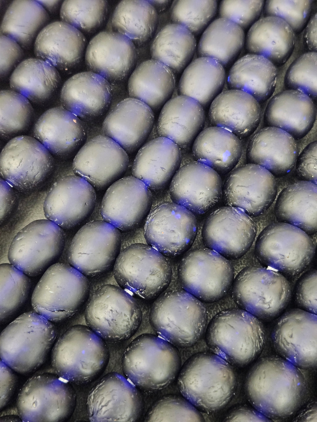African Glass Beads – Deep Indigo Krobo Pocket Beads from Ghana