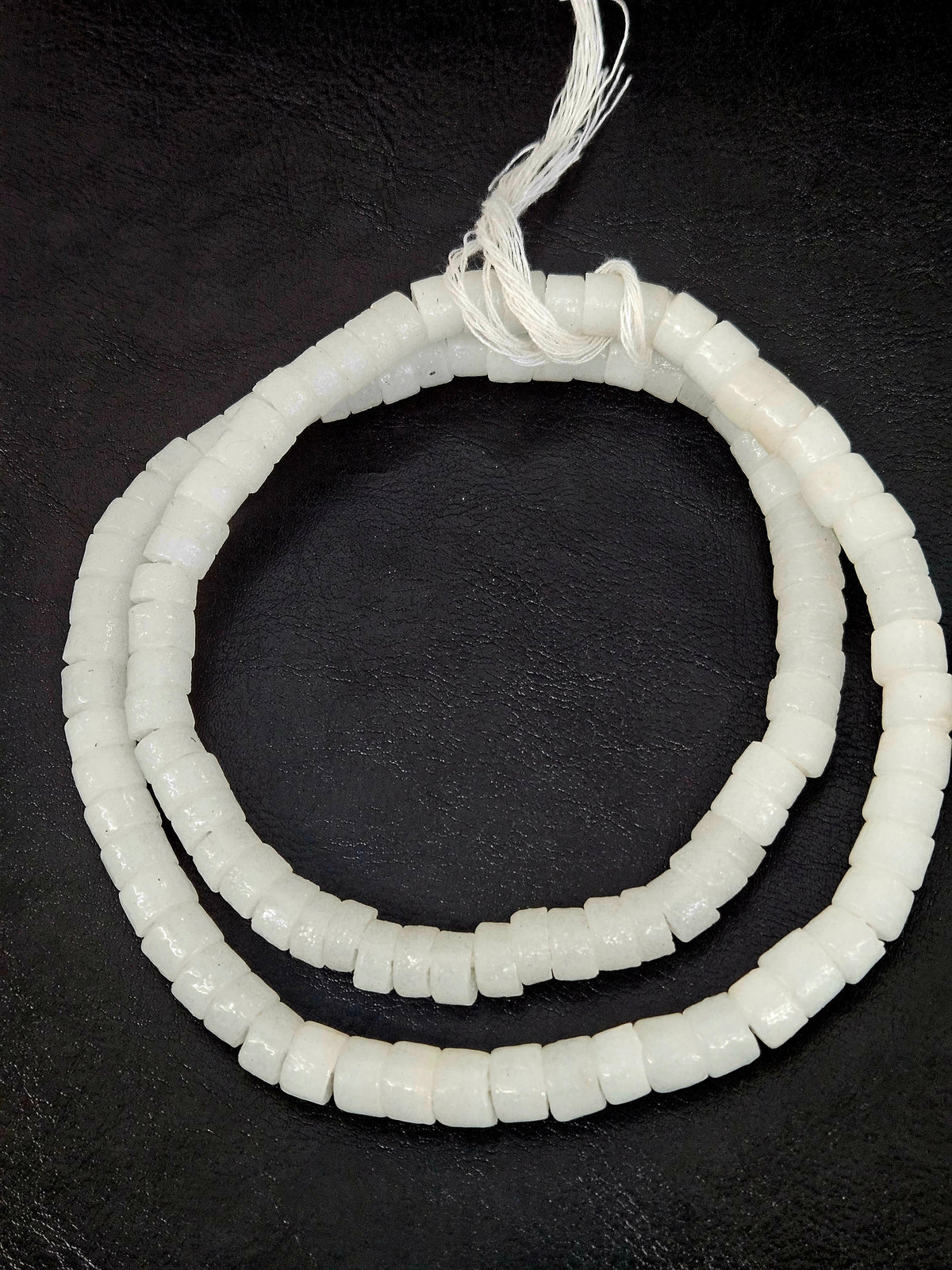 Golden Ochre Small Cube Tube Krobo Powdered Glass Beads | Ghana Recycled Glass | 77–78 Beads