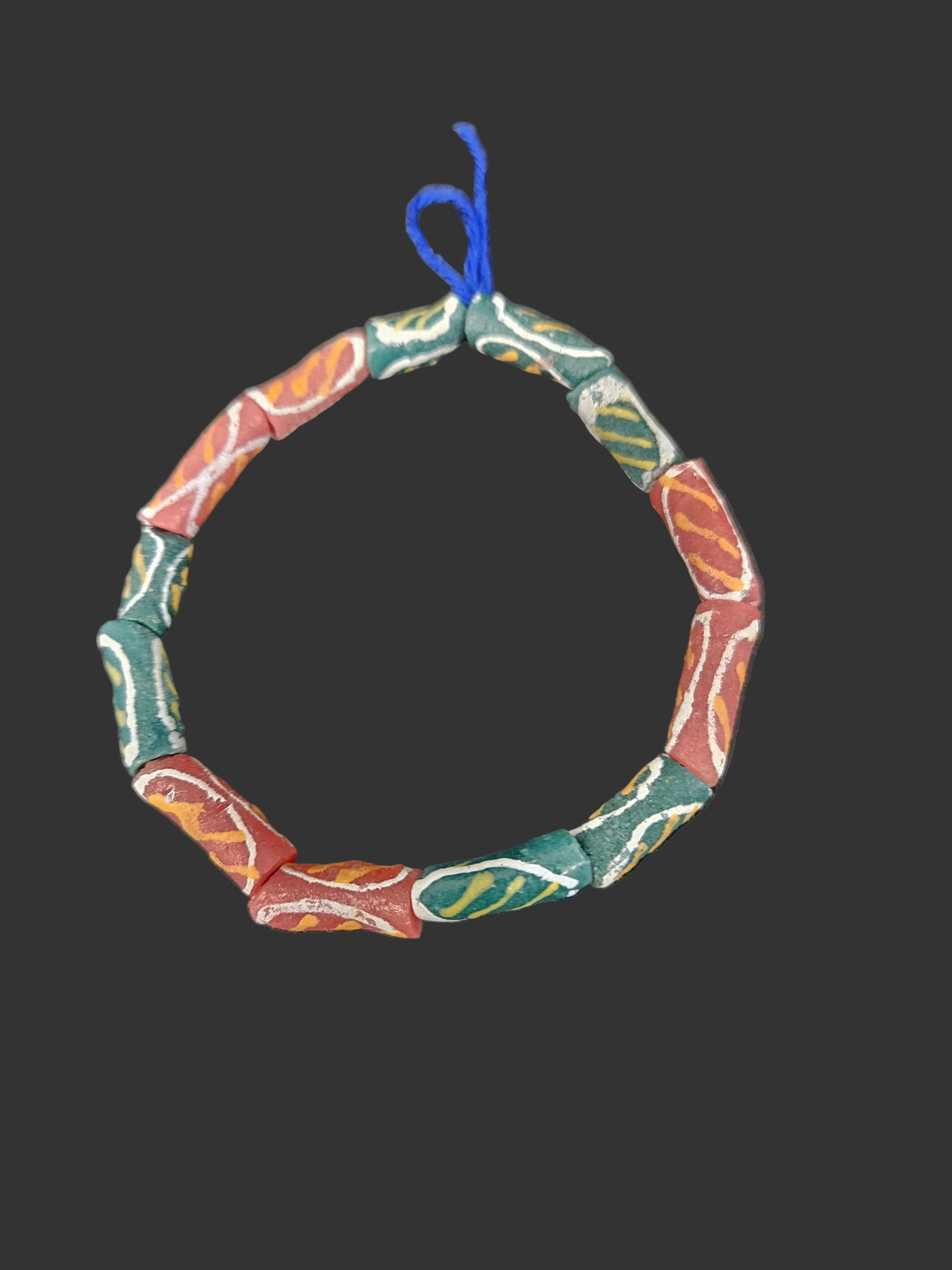 Authentic African Painted Glass Tube Beads from Ghana | Handmade Krobo Recycled Glass Jewelry Beads
